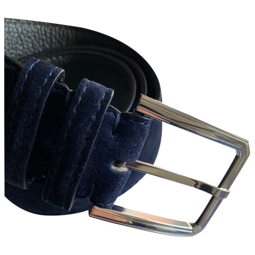 Pre-owned Kiton Blue Suede Belt