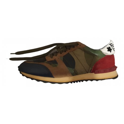 Pre-owned Valentino Garavani Rockrunner Leather Low Trainers In Multicolour