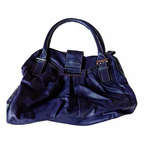 Pre-owned Guess Vegan Leather Handbag In Purple