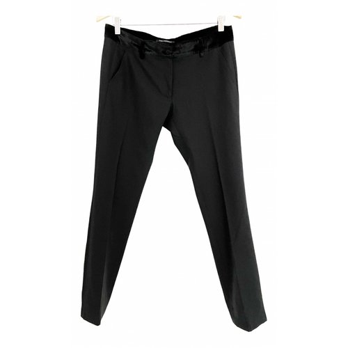 Pre-owned Karl Lagerfeld Wool Straight Pants In Black