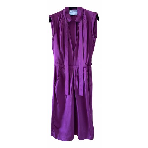 Pre-owned Valentino Silk Dress In Purple