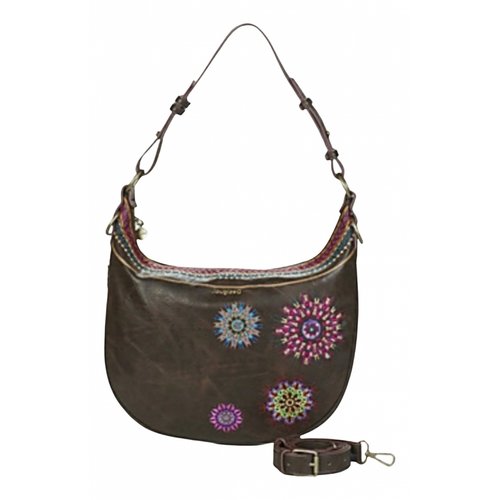 Pre-owned Desigual Leather Crossbody Bag In Brown