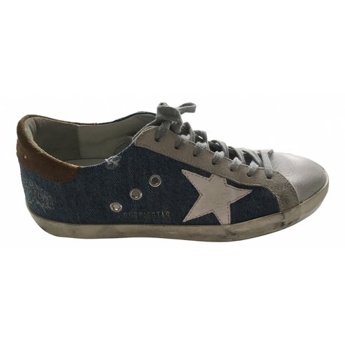 Pre-owned Golden Goose Ball Star Leather Trainers In Blue