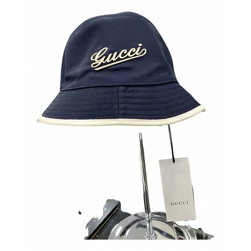 Pre-owned Gucci Blue Cloth Hat
