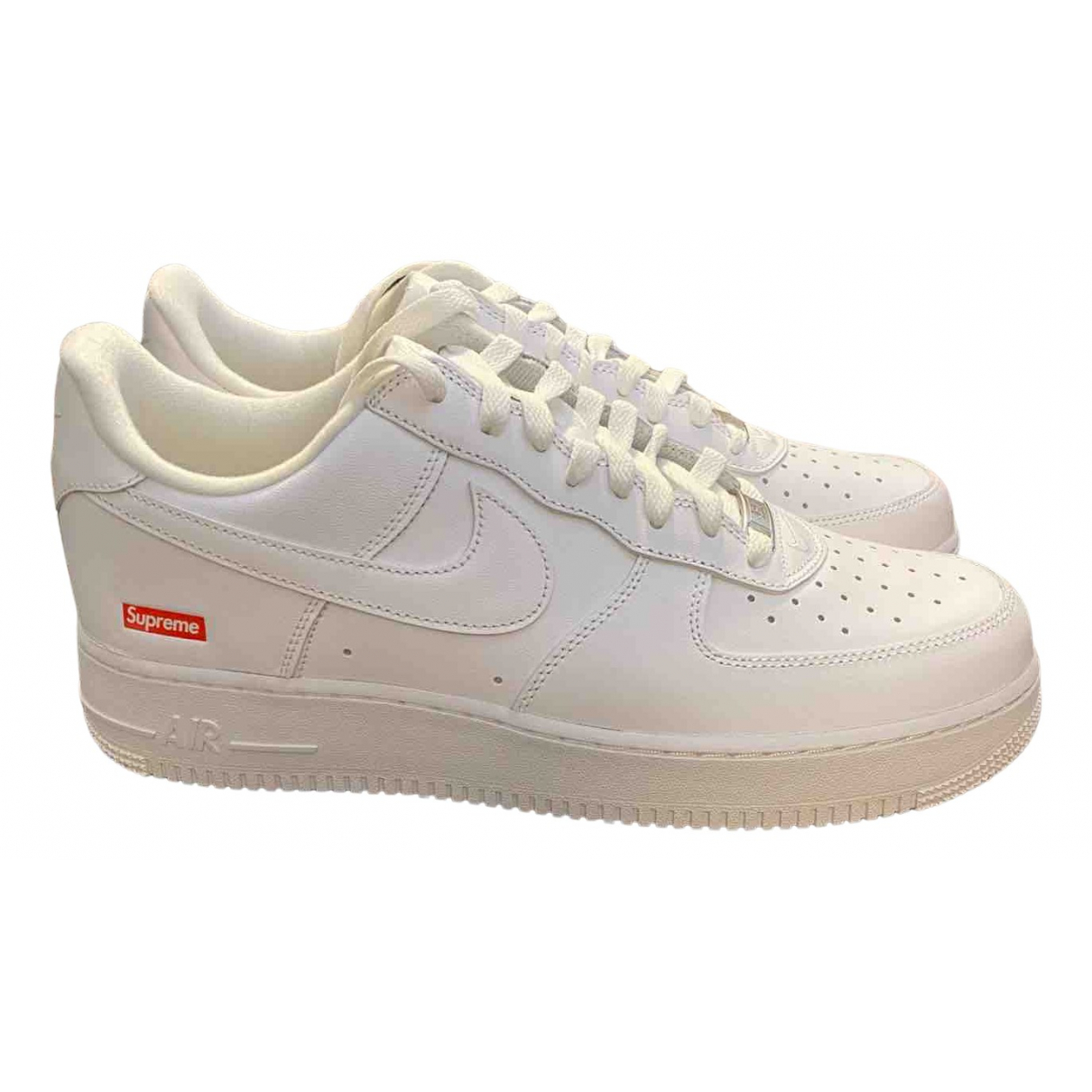Shop Pre-owned Nike Air Force 1 Leather Low Trainers In White