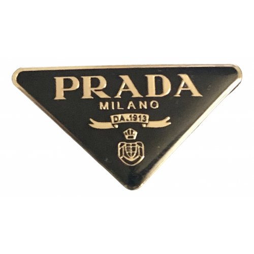 Pre-owned Prada Black Metal Pins & Brooches