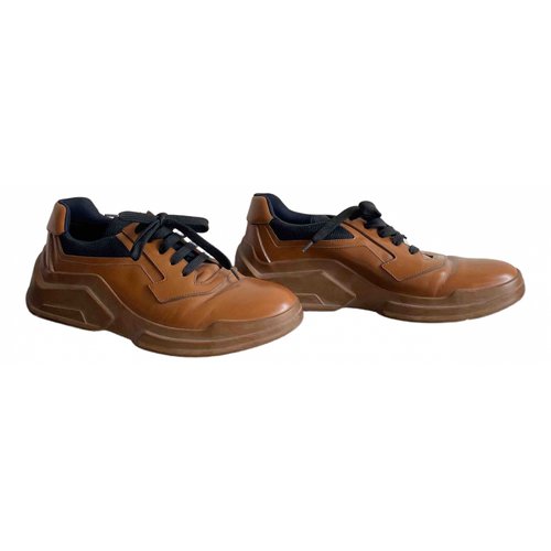 Pre-owned Prada Cloudbust Air Leather Low Trainers In Brown