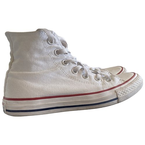 Pre-owned Converse White Tweed Trainers