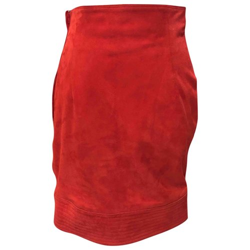 Pre-owned Versace Mini Skirt In Red