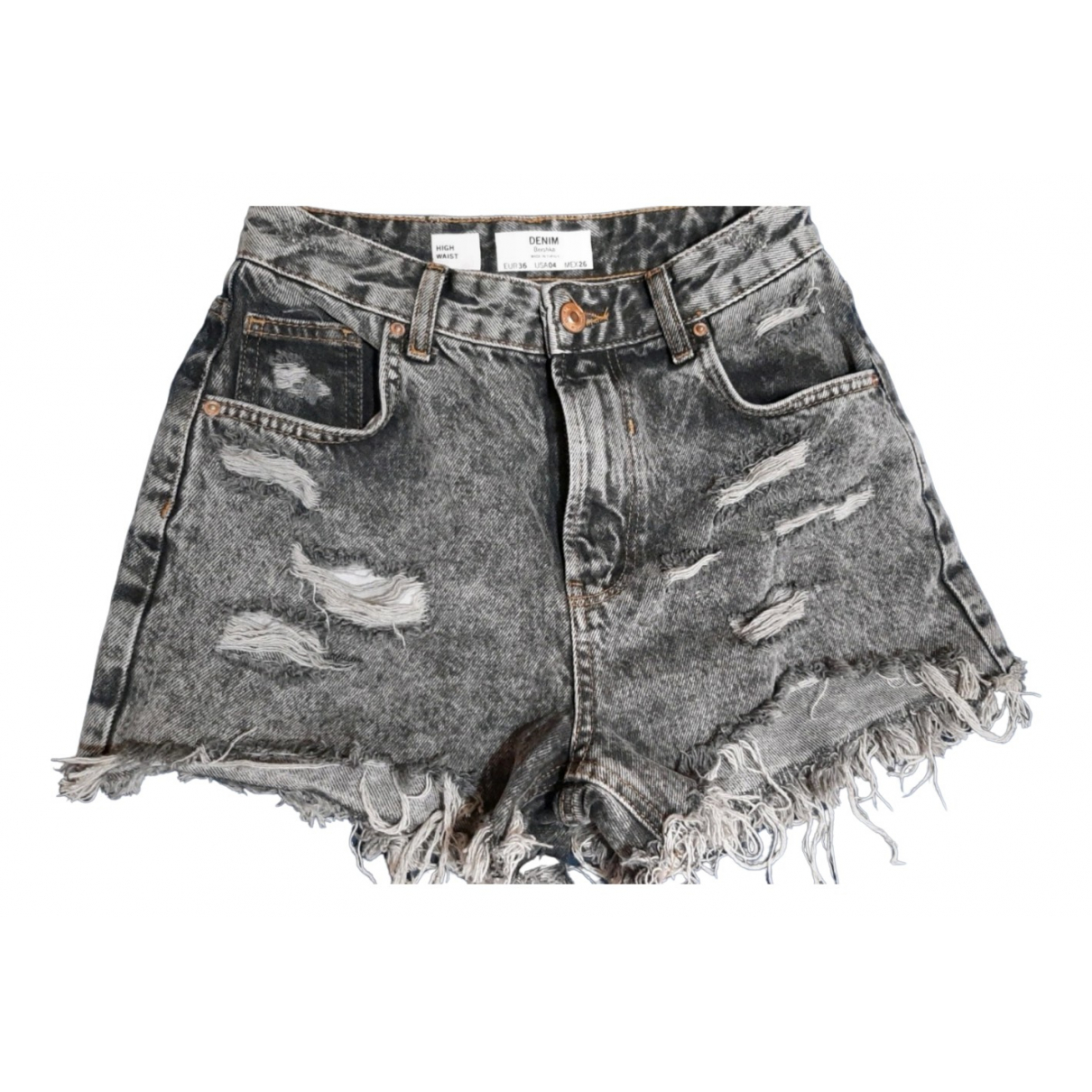Pre-owned Bershka Black Denim - Jeans Shorts | ModeSens