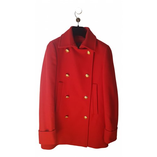 Pre-owned Mcq By Alexander Mcqueen Wool Peacoat In Red