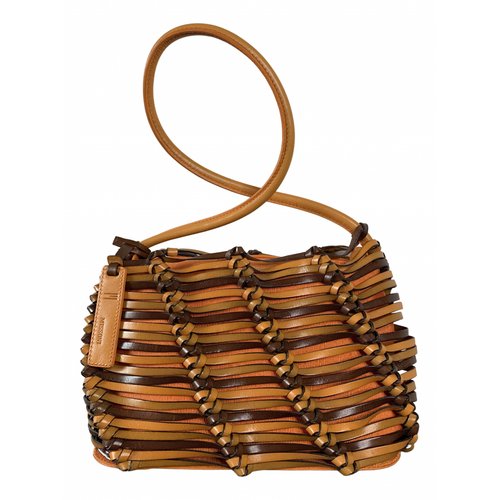 Pre-owned M Missoni Leather Handbag In Camel