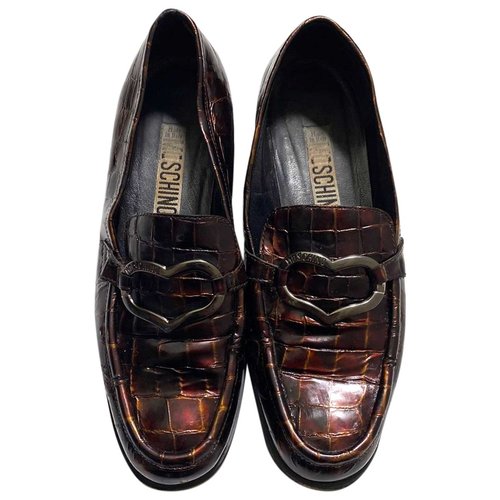 Pre-owned Moschino Leather Flats In Brown