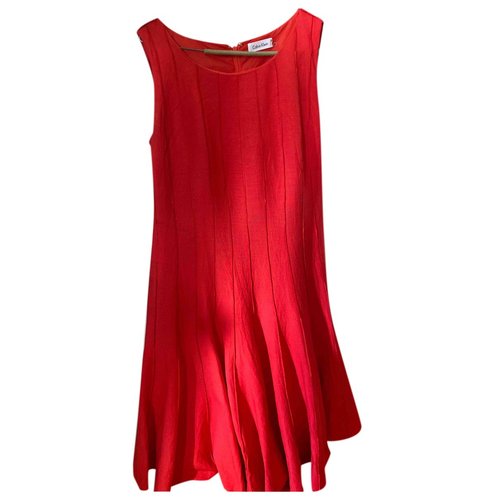 Pre-owned Calvin Klein Linen Mid-length Dress In Red