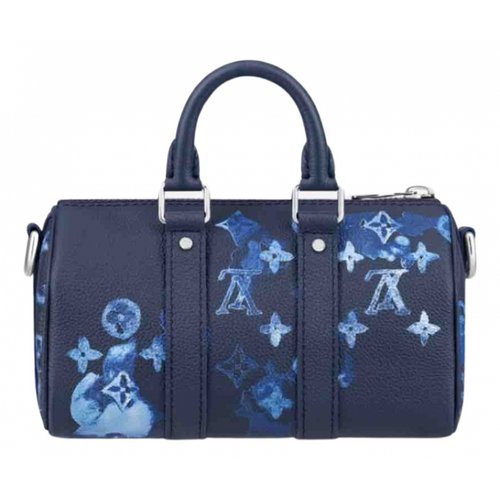 Pre-owned Louis Vuitton Keepall Xs Cloth Satchel In Blue