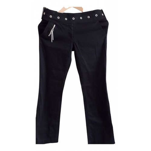Pre-owned Guess Straight Pants In Black