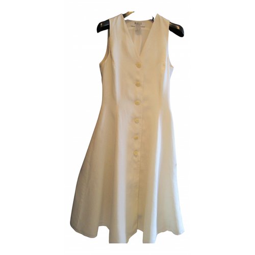Pre-owned Marella Linen Mid-length Dress In White