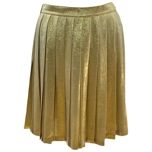 Pre-owned Versace Silk Mini Skirt In Metallic