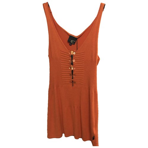 Pre-owned Just Cavalli Jersey Top In Orange