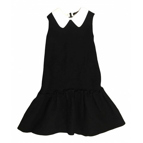 Pre-owned Simple Retro Wool Mini Dress In Black