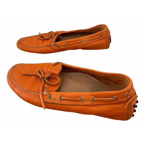 Pre-owned Carshoe Leather Flats In Orange
