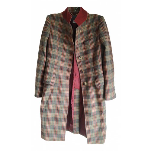 Pre-owned Moschino Wool Coat In Multicolour