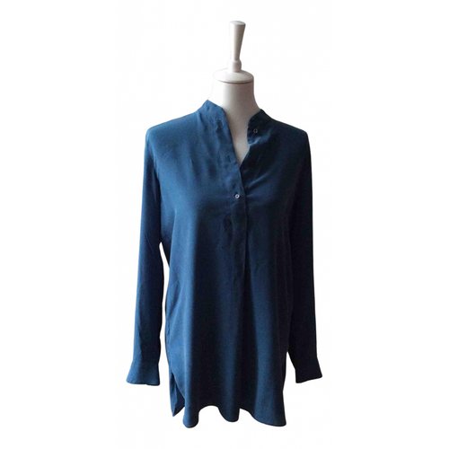 Pre-owned Marc Cain Silk Blouse In Blue