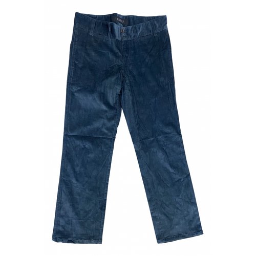 Pre-owned Gucci Velvet Straight Pants In Blue