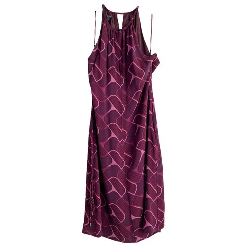Pre-owned Gucci Silk Mid-length Dress In Burgundy