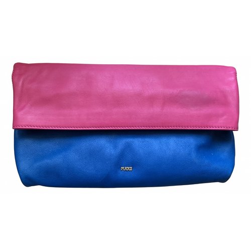 Pre-owned Emilio Pucci Leather Clutch Bag In Multicolour