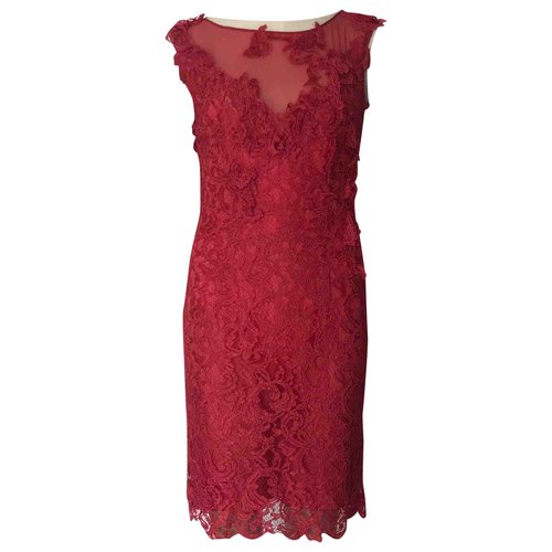 Pre-owned Philosophy Di Alberta Ferretti Lace Mid-length Dress In Red