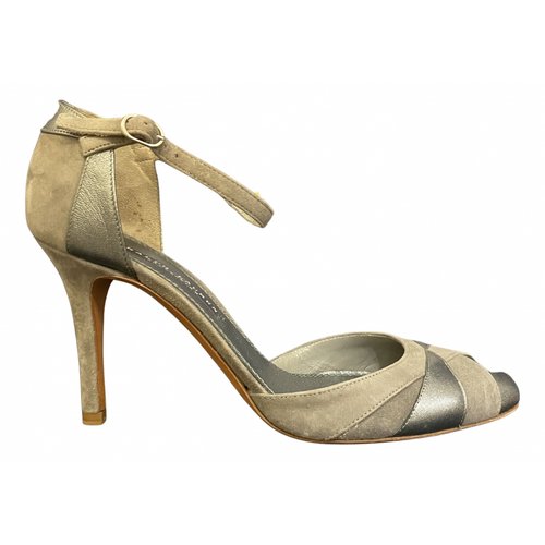 Pre-owned Ralph Lauren Leather Sandals In Grey