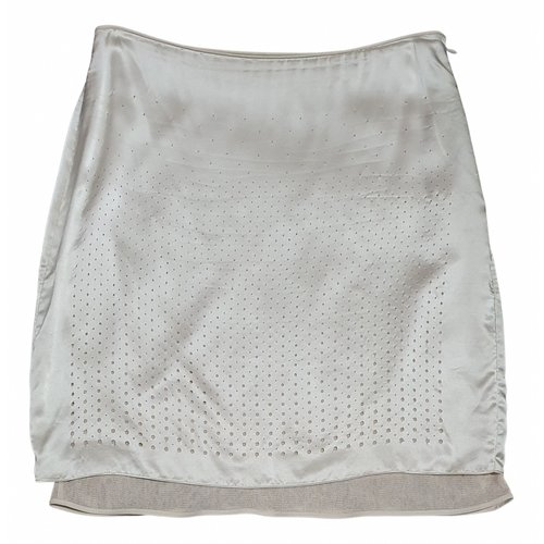 Pre-owned Schumacher Silk Mid-length Skirt In Ecru