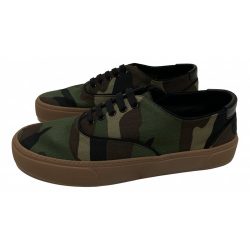 Pre-owned Saint Laurent Venice Cloth Low Trainers In Green