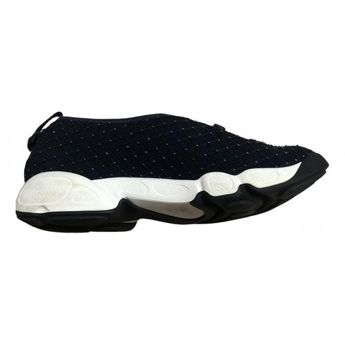 Pre-owned Dior Fusion Cloth Trainers In Navy