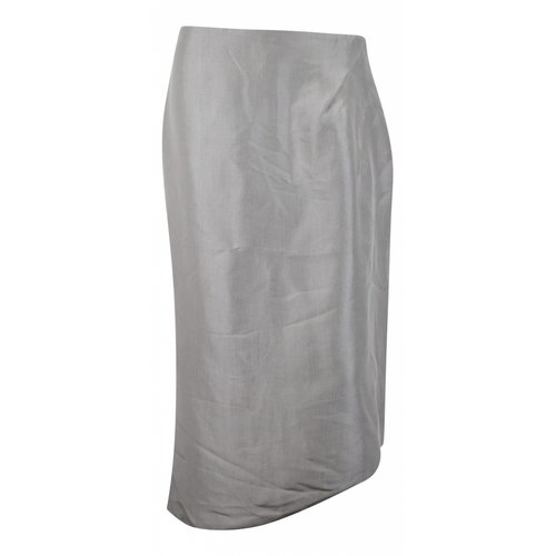 Pre-owned Giorgio Armani Silk Mid-length Skirt In Silver