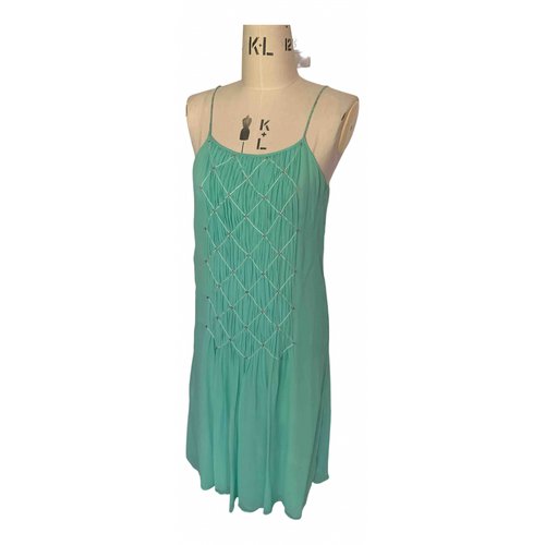 Pre-owned Pringle Of Scotland Silk Mid-length Dress In Turquoise