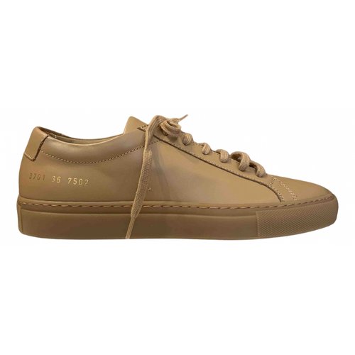 Pre-owned Common Projects Leather Trainers In Camel