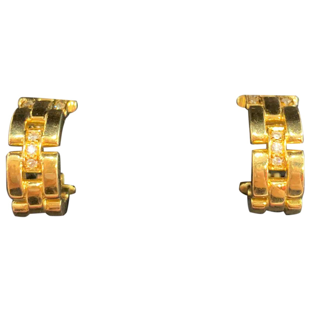 Pre-owned Cartier Maillon Panthã¨re Yellow Gold Earrings | ModeSens