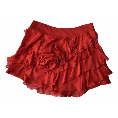 Pre-owned Patrizia Pepe Silk Mini Skirt In Red