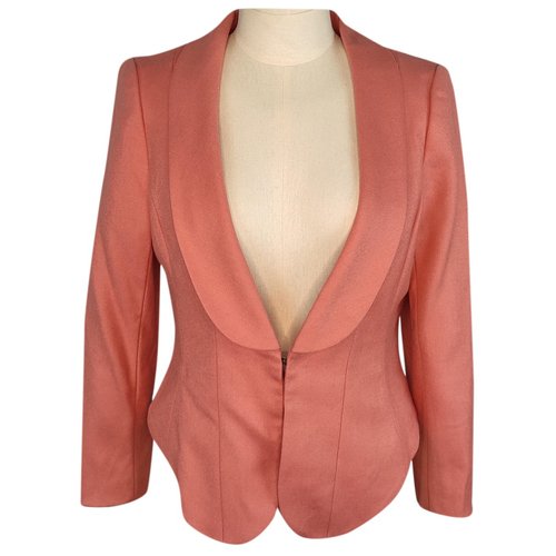 Pre-owned Balenciaga Hourglass Wool Blazer In Pink