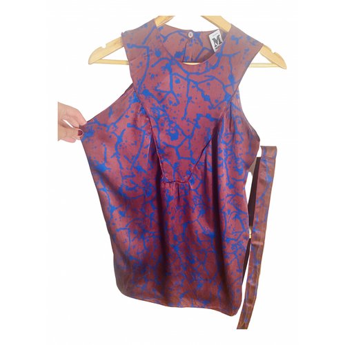 Pre-owned Missoni Silk Mini Dress In Burgundy