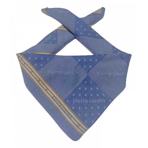 Pre-owned Pierre Cardin Silk Handkerchief In Blue