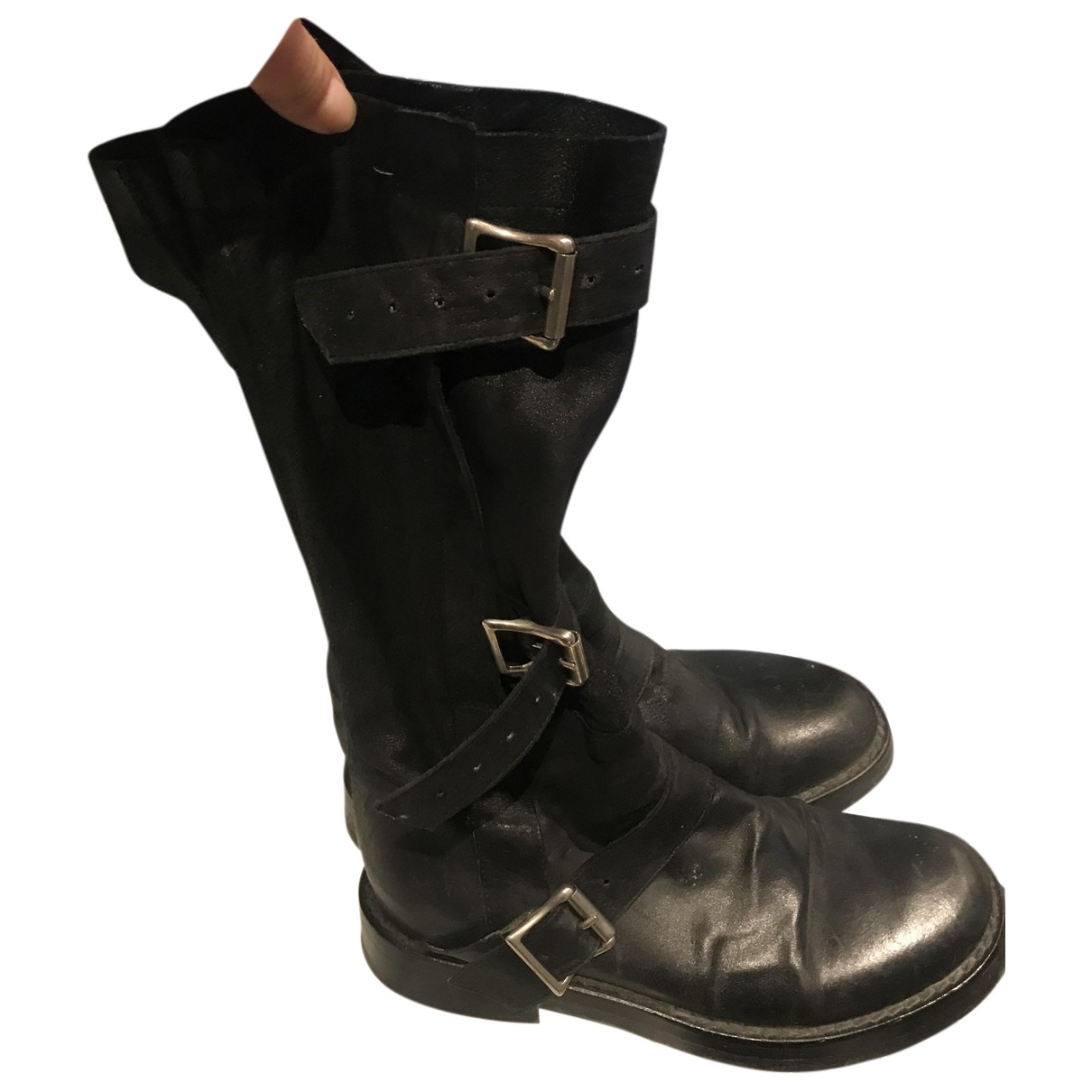 Ann Demeulemeester Leather Biker Boots 