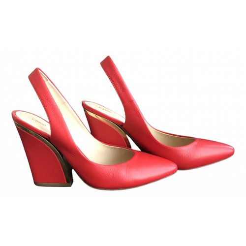Pre-owned Chloé Leather Sandals In Red