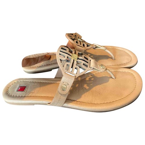 Pre-owned Hogl Leather Sandals In Beige