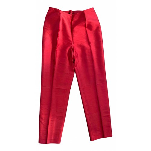 Pre-owned Cacharel Silk Trousers In Red