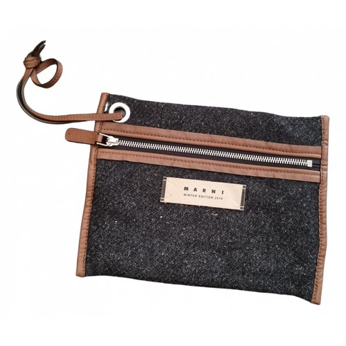 Pre-owned Marni Wool Clutch Bag In Anthracite
