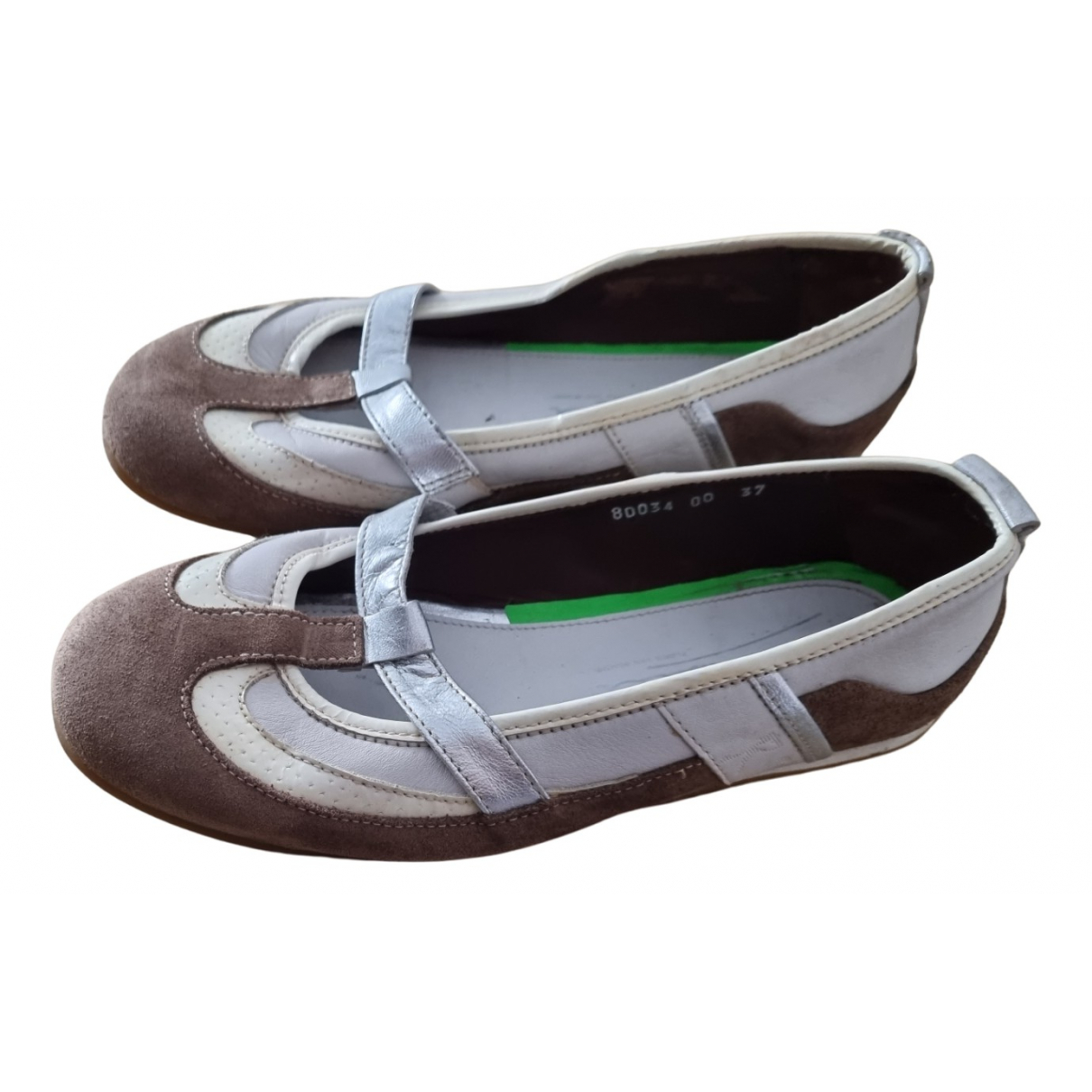 Pre-owned Floris Van Bommel Leather Ballet Flats In White | ModeSens