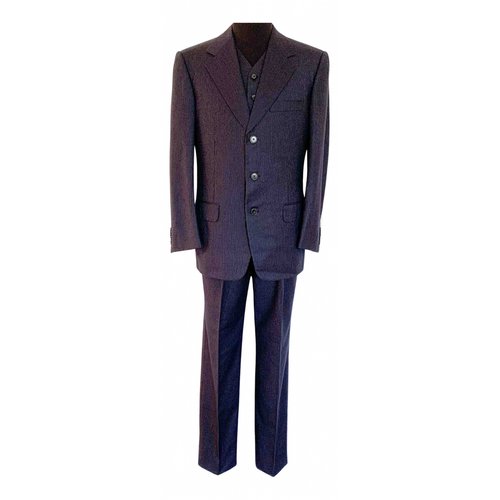 Pre-owned Lanvin Wool Suit In Blue